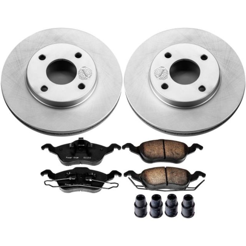 Ford Focus Brake Kit - Front - PowerStop - Genuine Geomet Coated Rotors + Z17 Low-Dust Ceramic Pads - `00-`04 Ford Focus Brake Kit - Front - PowerStop - Genuine Geomet Coated Rotors + Z17 Low-Dust Ceramic Pads - `00-`04