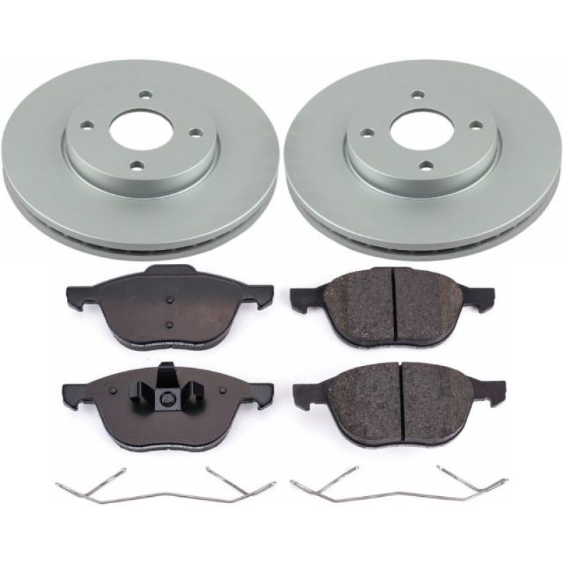 Ford Focus Brake Kit - Front - PowerStop - Z17 Evolution Geomet Coated Rotors + Low-Dust Ceramic Pads - `05-`07 Ford Focus Brake Kit - Front - PowerStop - Z17 Evolution Geomet Coated Rotors + Low-Dust Ceramic Pads - `05-`07