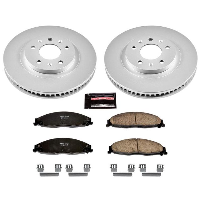 Cadillac CTS Brake Kit - Front - PowerStop - Z17 Evolution Geomet Coated Rotors + Z17 Low-Dust Ceramic Pads - `03-`07