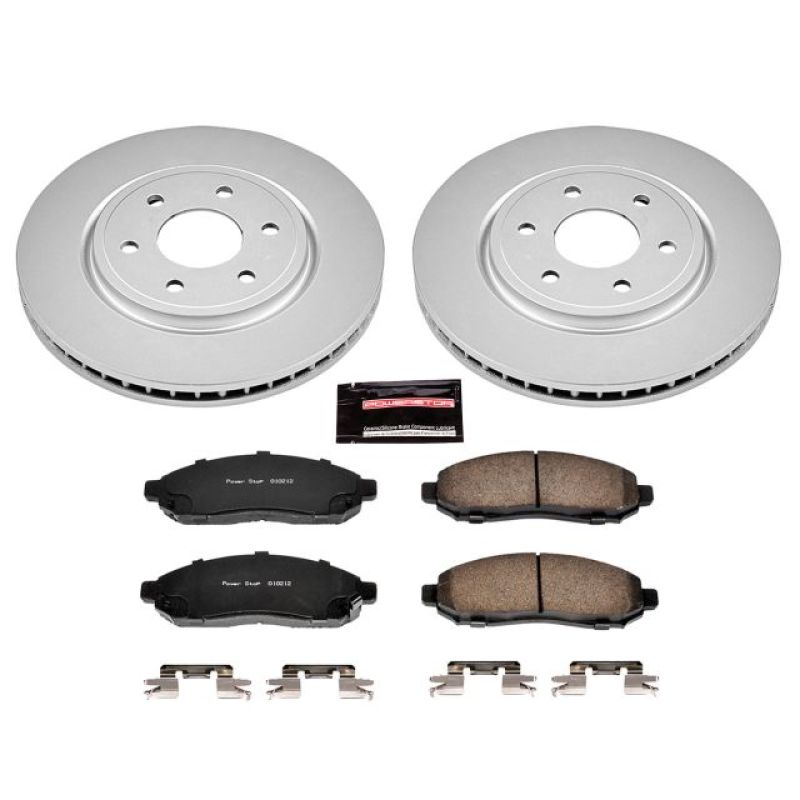 Nissan Frontier Brake Kit - Front - PowerStop - Z17 Evolution Geomet Coated Rotors + Low-Dust Ceramic Pads - `05-`18 Nissan Frontier Brake Kit - Front - PowerStop - Z17 Evolution Geomet Coated Rotors + Low-Dust Ceramic Pads - `05-`18