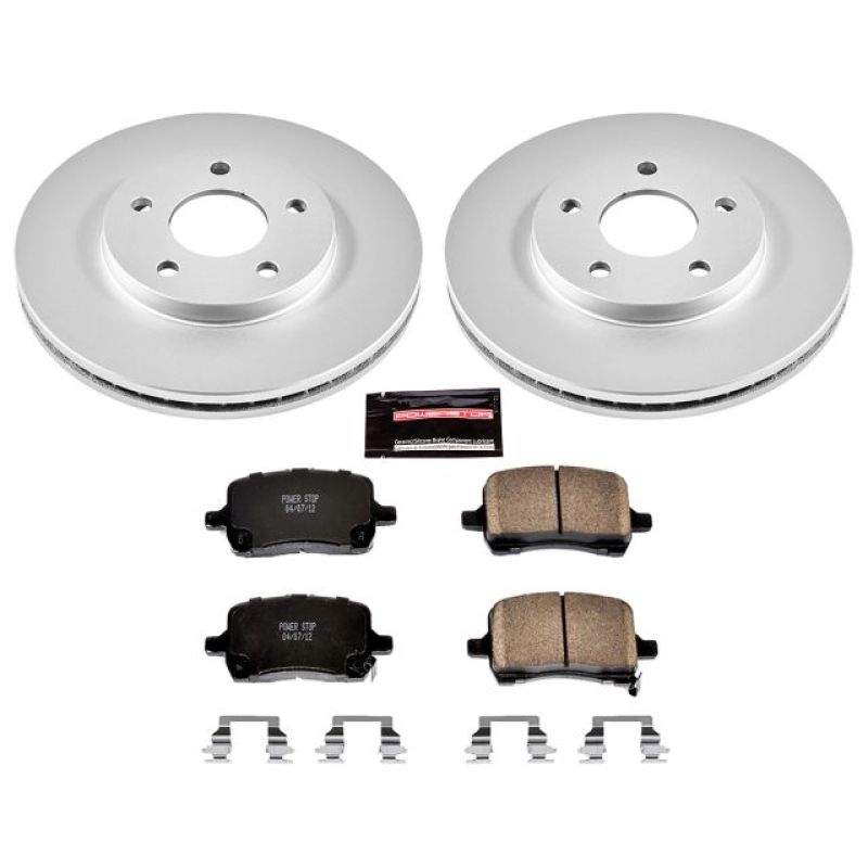 Chevrolet HHR Brake Kit - Front - PowerStop - Geomet Coated Rotors + Low-Dust Ceramic Pads - `08-`11