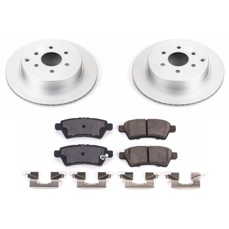 Nissan Pathfinder Brake Kit - Rear - PowerStop - Geomet Coated Rotors + Low-Dust Ceramic Pads - `05-`12