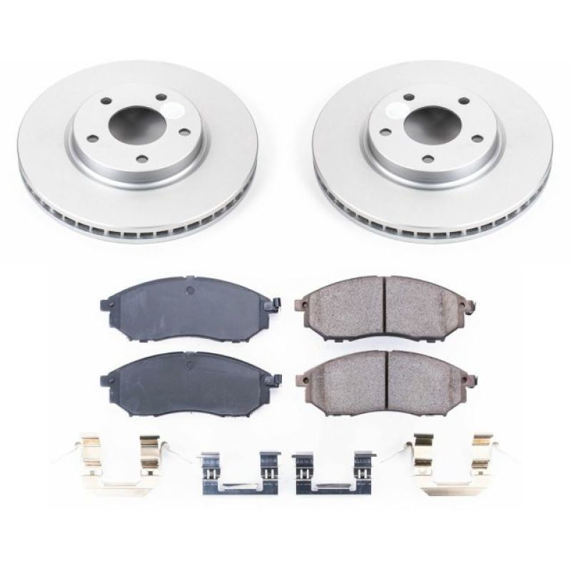 Infiniti M45 Brake Kit - Front - PowerStop - Z17 Evolution Geomet Coated Rotors + Low-Dust Ceramic Pads - `03-`04