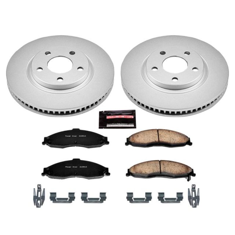 Pontiac Firebird Brake Kit - Front - PowerStop - Z17 Evolution Coated Rotors + Ceramic Pads - `98-`02 Pontiac Firebird Brake Kit - Front - PowerStop - Z17 Evolution Coated Rotors + Ceramic Pads - `98-`02
