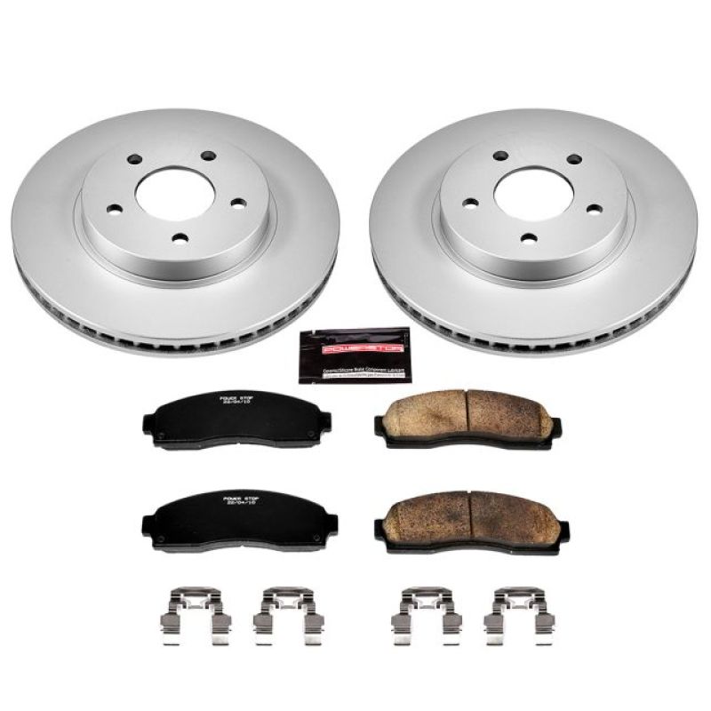 Chevrolet Equinox Brake Kit - Front - PowerStop - Geomet Coated Rotors + Z17 Low-Dust Ceramic Pads - `05-`06