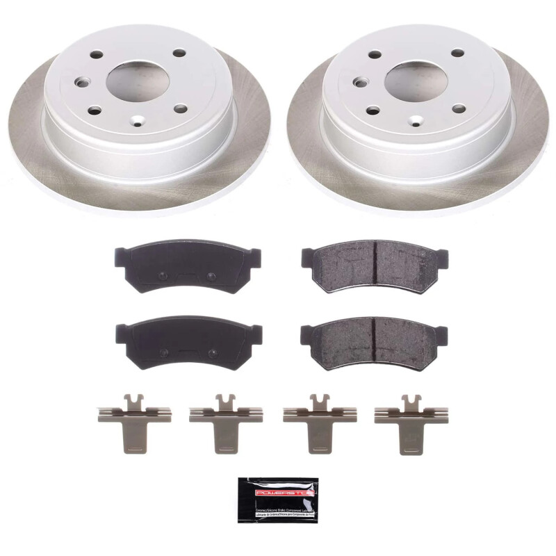 Dodge Stratus Brake Kit - Front + Rear - PowerStop - Genuine Geomet Coated Rotors + Low-Dust Ceramic Pads - `01-`05 Dodge Stratus Brake Kit - Front + Rear - PowerStop - Genuine Geomet Coated Rotors + Low-Dust Ceramic Pads - `01-`05