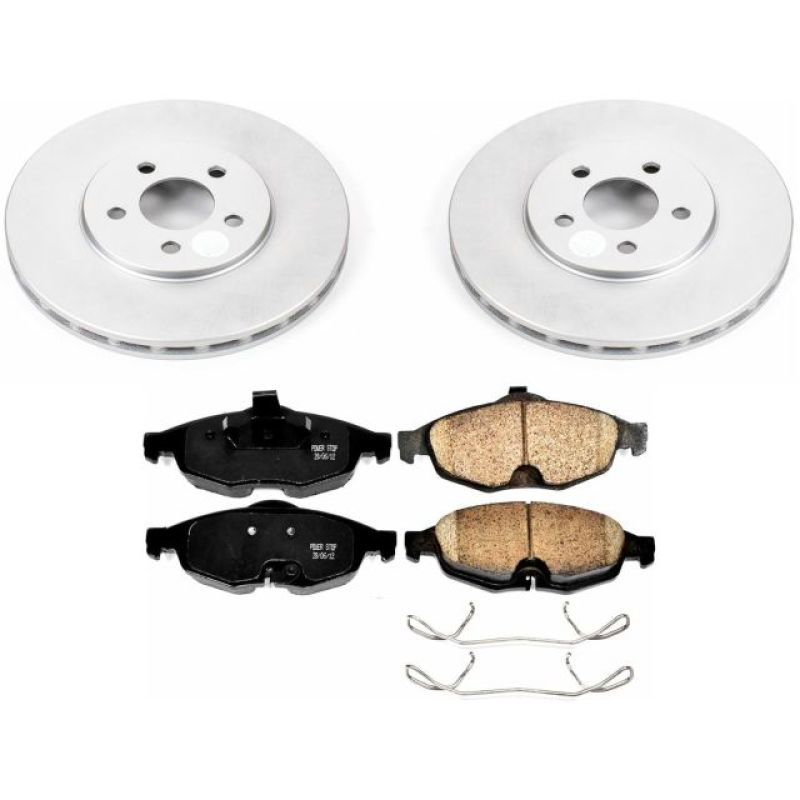 Chrysler Sebring Brake Kit - Front - PowerStop - Z17 Evolution Geomet Coated Rotors + Low-Dust Ceramic Pads - `01-`06