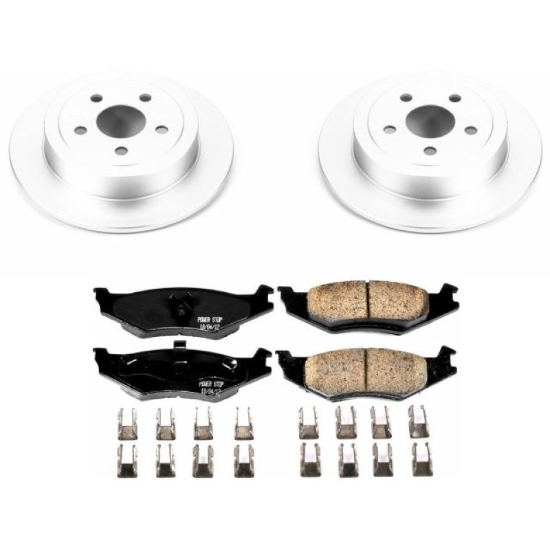 Plymouth Breeze Brake Kit - Rear - PowerStop - Z17 Evolution Geomet Coated Rotors + Low-Dust Ceramic Pads - `96-`00