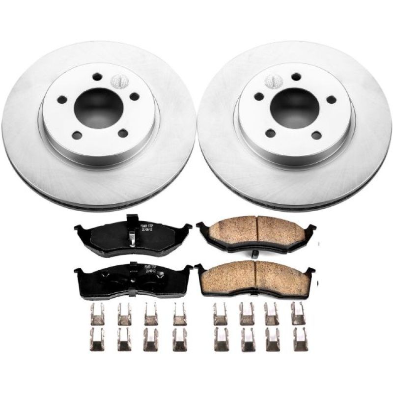 Chrysler Concorde Brake Kit - Front - PowerStop - Z17 Evolution Geomet Coated Rotors + Low-Dust Ceramic Pads - `98-`04