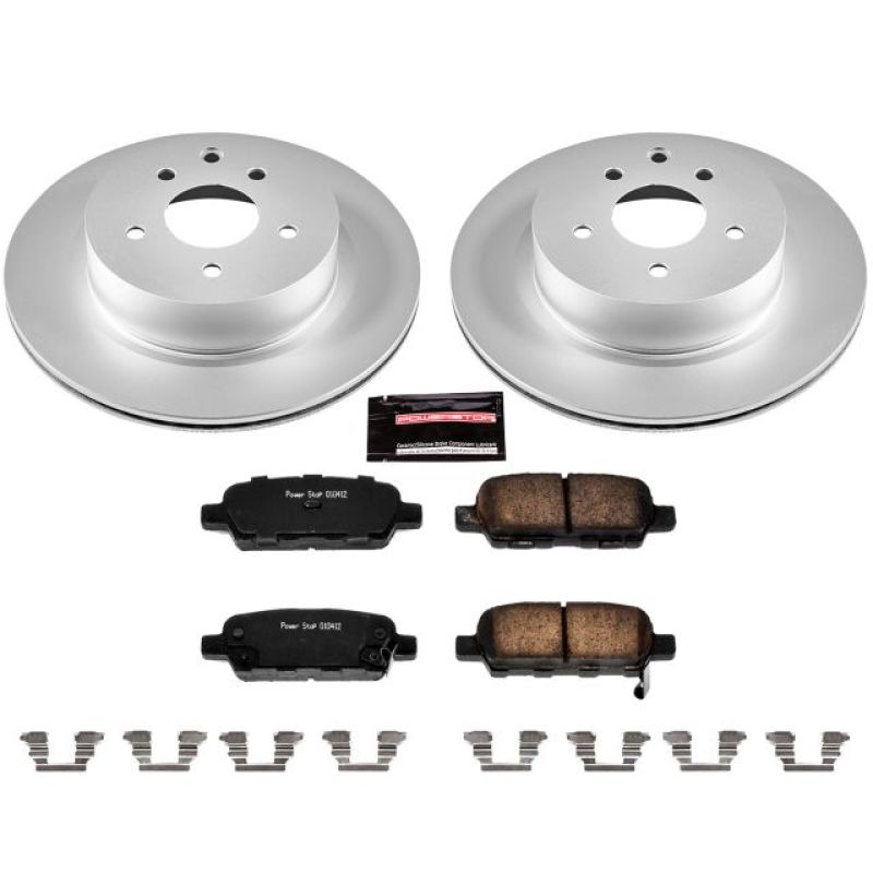 INFINITI M45 Brake Kit - Rear - PowerStop - Genuine Geomet Coated Rotors + Z17 Ceramic Pads - `06-`10 INFINITI M45 Brake Kit - Rear - PowerStop - Genuine Geomet Coated Rotors + Z17 Ceramic Pads - `06-`10