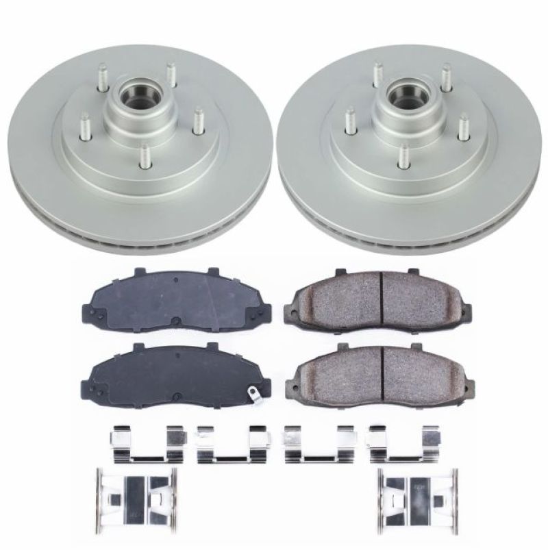 Ford F-150 Brake Kit - Front - PowerStop - Genuine Geomet Coated Rotors + Z17 Low-Dust Ceramic Pads - `97-`00 Ford F-150 Brake Kit - Front - PowerStop - Genuine Geomet Coated Rotors + Z17 Low-Dust Ceramic Pads - `97-`00
