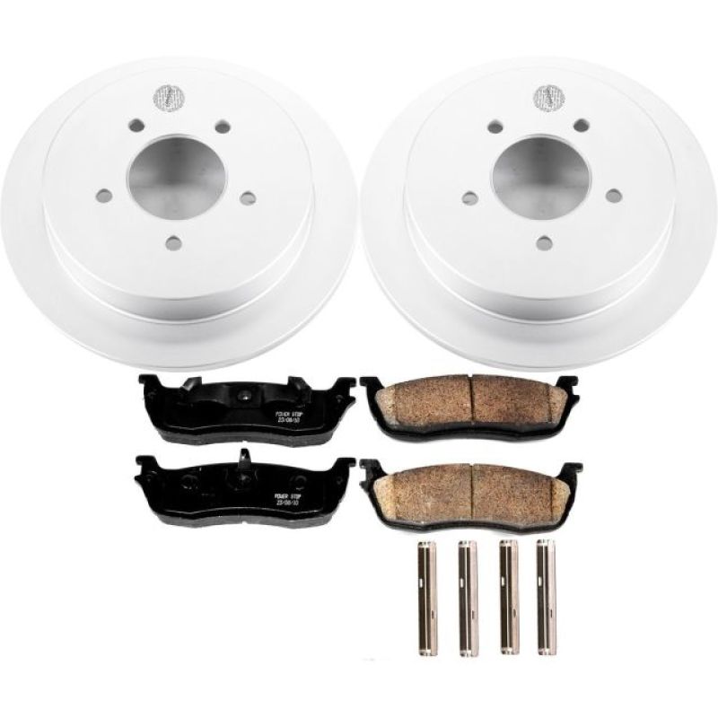 Ford Expedition Brake Kit - Rear - PowerStop - Geomet Coated Rotors + Z17 Low-Dust Ceramic Pads - `97-`00