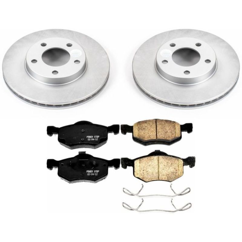 Ford Escape Brake Kit - Front - PowerStop - Geomet Coated Rotors + Z17 Low-Dust Ceramic Pads - `01-`07
