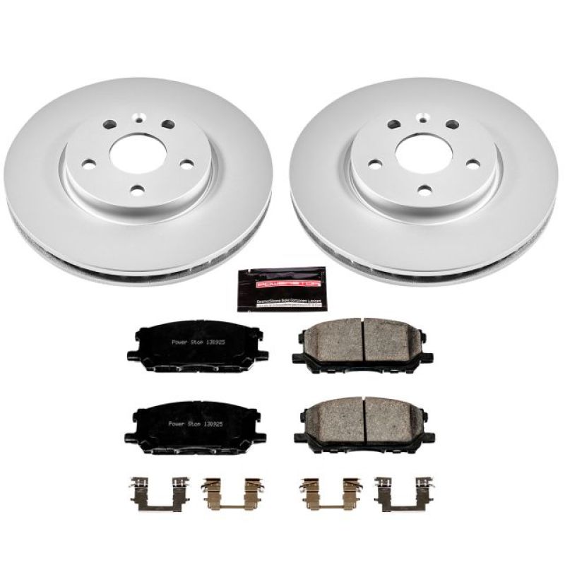 Lexus RX330 Brake Kit - Front - PowerStop - Z17 Evolution Geomet Coated Rotors + Low-Dust Ceramic Pads - `04-`06