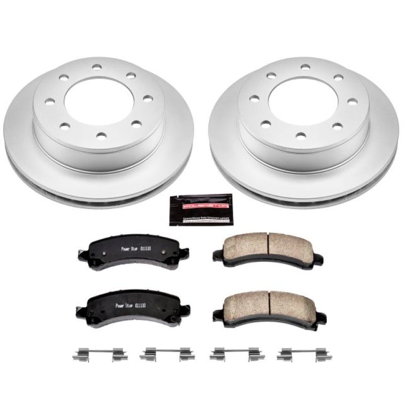 Chevrolet Express 2500 Brake Kit - Rear - PowerStop - Geomet Coated Rotors + Z17 Low-Dust Ceramic Pads - `03-`17