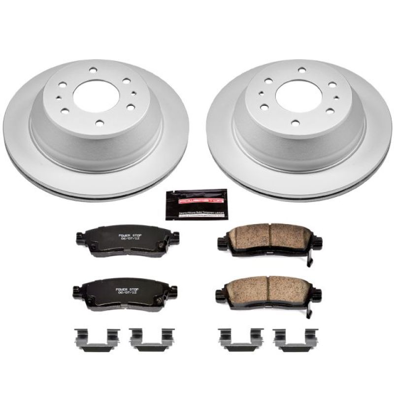 Buick Rainier Brake Kit - Rear - PowerStop - Genuine Geomet Coated Rotors + Z17 Low-Dust Ceramic Pads - `04-`07
