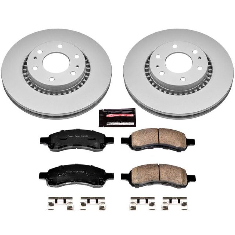 Buick Rainier Brake Kit - Front - PowerStop - Z17 Evolution Geomet Coated Rotors + Low-Dust Ceramic Pads - `06-`07