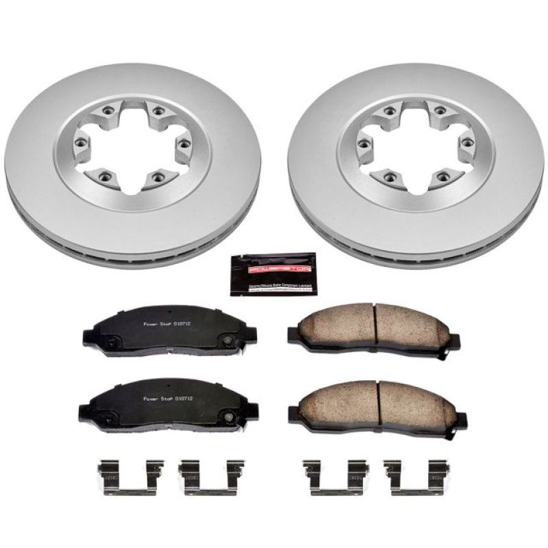 Chevrolet Colorado Brake Kit - Front - PowerStop - Genuine Geomet Coated Rotors + Z17 Low-Dust Ceramic Pads - `04-`08
