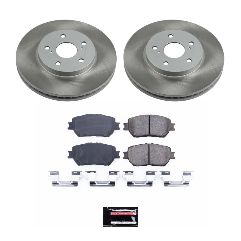 Jeep Liberty Brake Kit - Front + Rear - PowerStop - Geomet Coated Rotors + Low-Dust Ceramic Pads - `03-`07