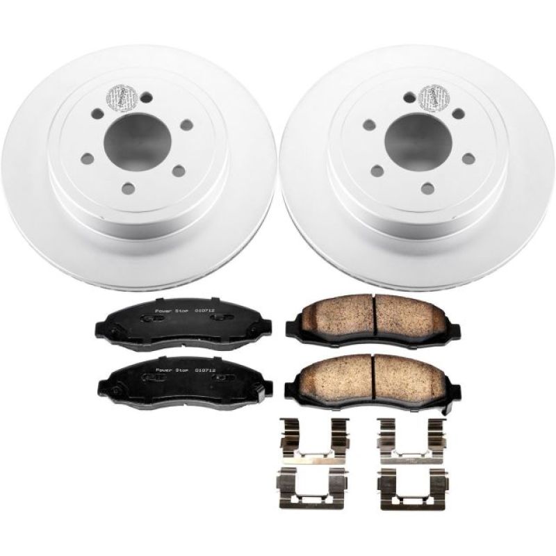 Dodge Dakota Brake Kit - Front - PowerStop - Z17 Evolution Geomet Coated Rotors + Low-Dust Ceramic Pads - `03-`04