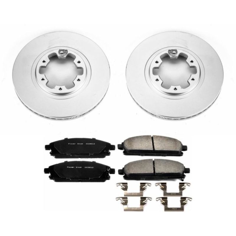Infiniti QX4 Brake Kit - Front - PowerStop - Geomet Coated Rotors + Z17 Low-Dust Ceramic Pads - `97-`03