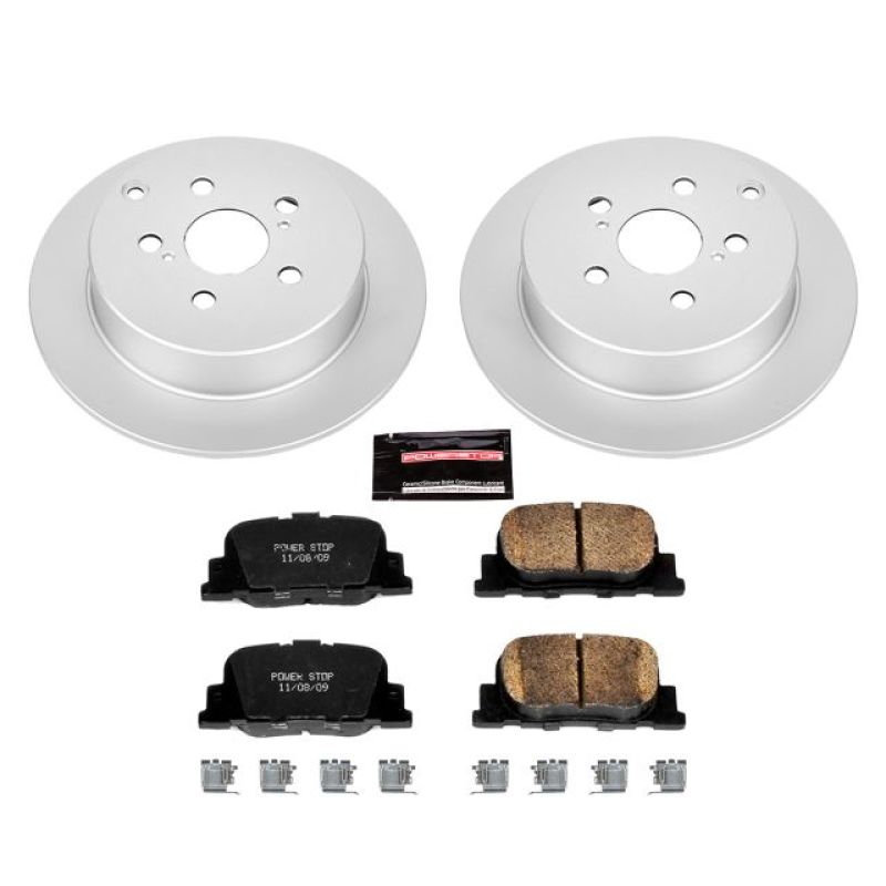 Scion tC Brake Kit - Rear - PowerStop - Z17 Evolution Geomet Coated Rotors + Low-Dust Ceramic Pads - `05-`10