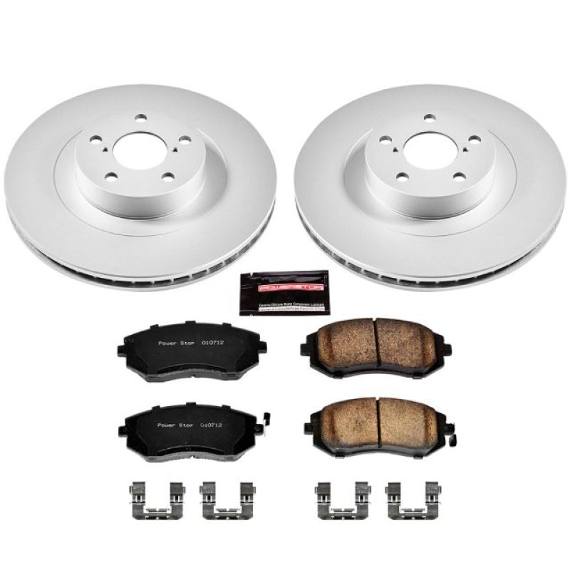 Subaru Baja Brake Kit - Front - PowerStop - Genuine Geomet Coated Rotors + Z17 Low-Dust Ceramic Pads - `03-`06 Subaru Baja Brake Kit - Front - PowerStop - Genuine Geomet Coated Rotors + Z17 Low-Dust Ceramic Pads - `03-`06