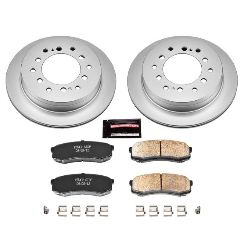 Lexus GX470 Brake Kit - Rear - PowerStop - Genuine Geomet Coated Rotors + Z17 Low-Dust Ceramic Pads - `03-`09
