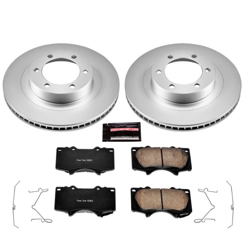 Lexus GX470 Brake Kit - Front - PowerStop - Z17 Evolution Geomet Coated Rotors + Low-Dust Ceramic Pads - `03-`09