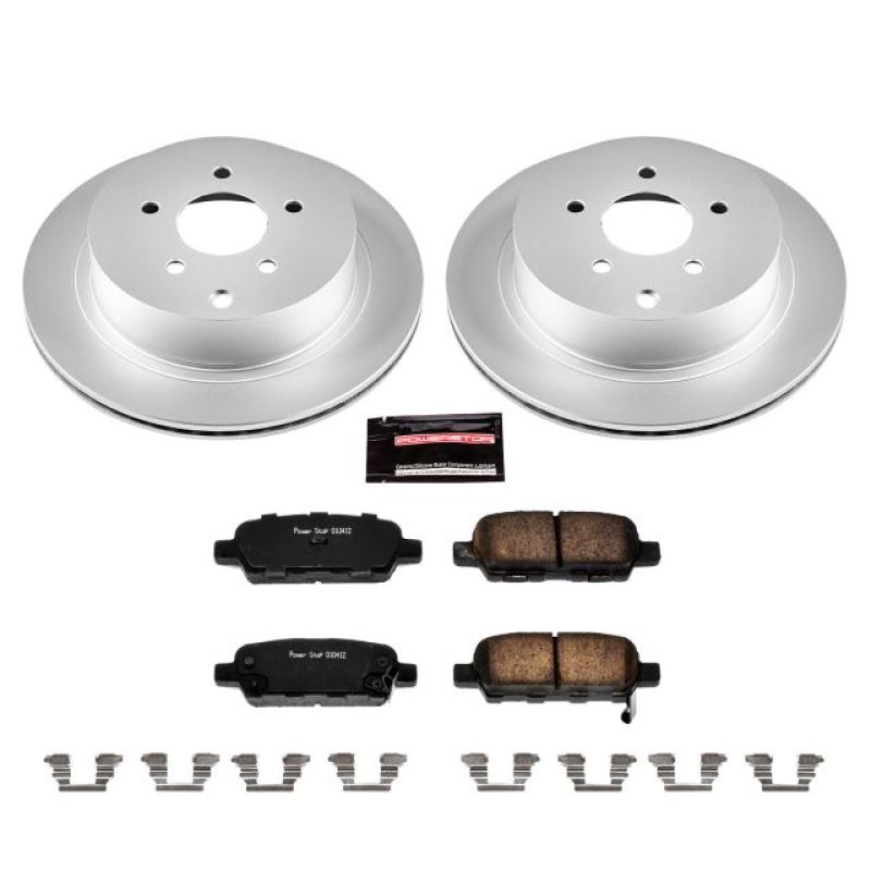 Infiniti FX35 Brake Kit - Rear - PowerStop - Genuine Geomet Coated Rotors + Z17 Low-Dust Ceramic Pads - `03-`12