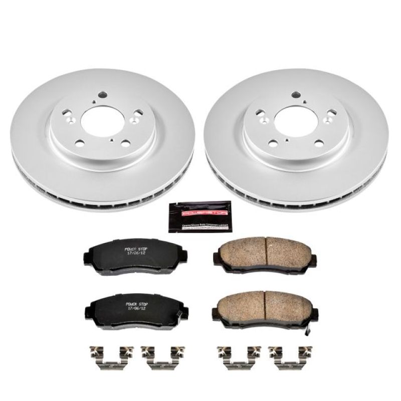 Honda Odyssey Brake Kit - Front - PowerStop - Z17 Evolution Geomet Coated Rotors + Ceramic Pads - `05-`10