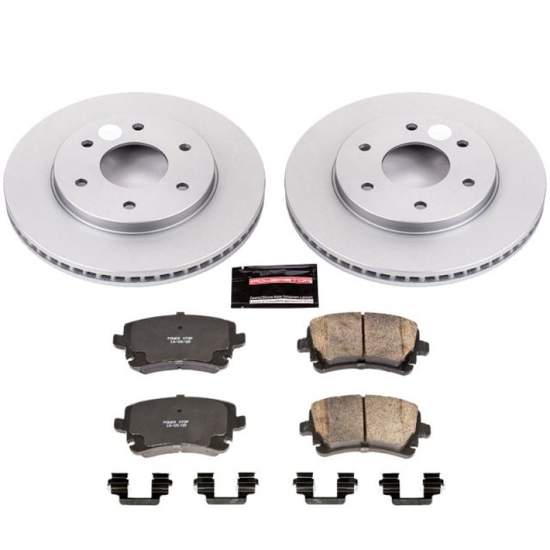 Infiniti QX56 Brake Kit - Front - PowerStop - Z17 Evolution Geomet Coated Rotors + Low-Dust Ceramic Pads - `04-`05