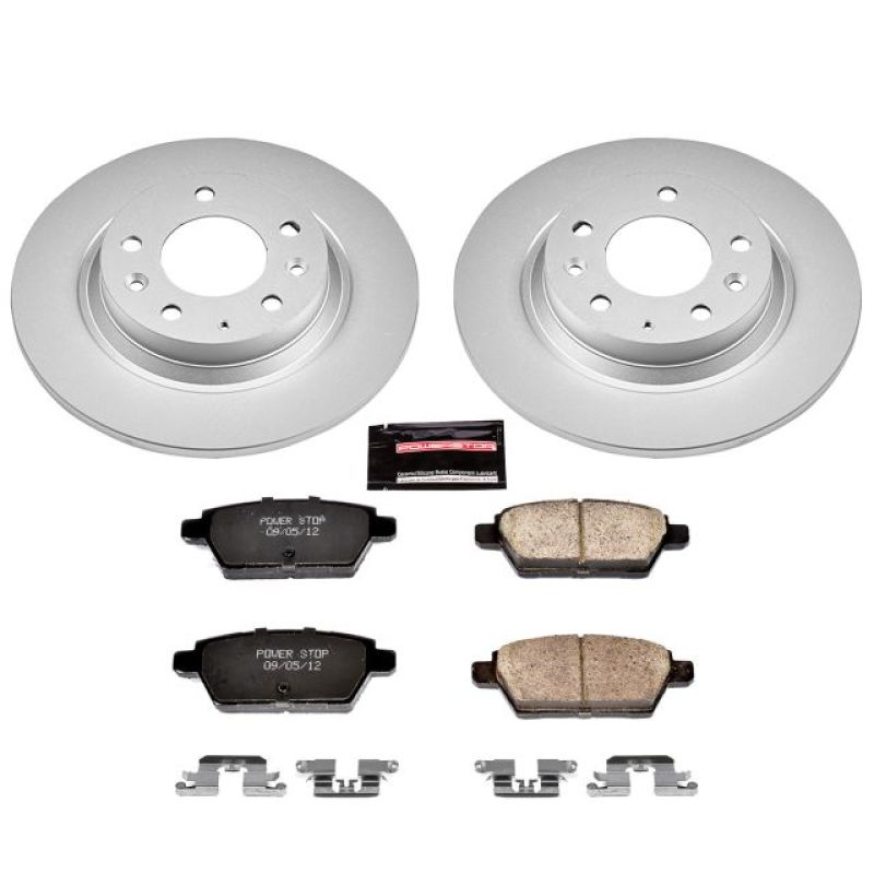 Ford Fusion Brake Kit - Rear - PowerStop - Z17 Evolution Geomet Coated Rotors + Low-Dust Ceramic Pads - `06-`12 Ford Fusion Brake Kit - Rear - PowerStop - Z17 Evolution Geomet Coated Rotors + Low-Dust Ceramic Pads - `06-`12