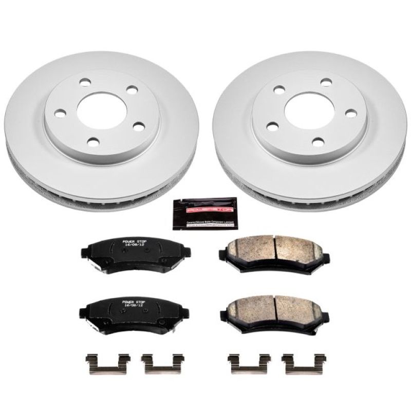 Buick Century Brake Kit - Front - PowerStop - Z17 Evolution Geomet Coated Rotors + Low-Dust Ceramic Pads - `97-`05 Buick Century Brake Kit - Front - PowerStop - Z17 Evolution Geomet Coated Rotors + Low-Dust Ceramic Pads - `97-`05