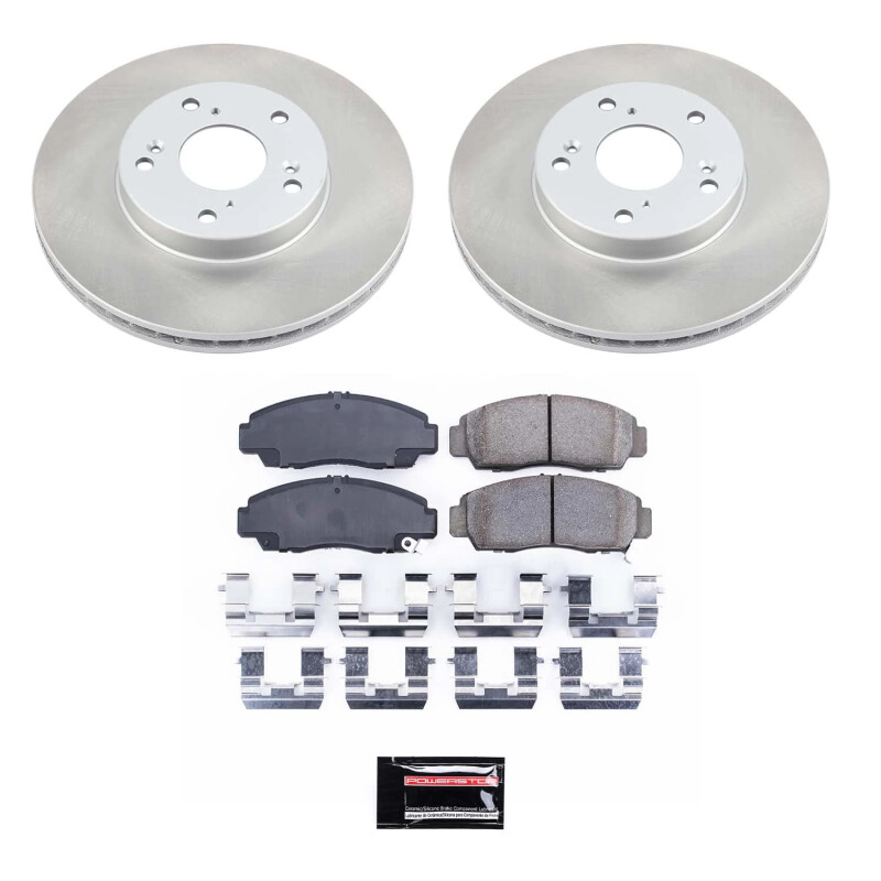 Subaru Baja Brake Kit - Front + Rear - PowerStop - Geomet Coated Rotors + Low-Dust Ceramic Pads - `03-`06 Subaru Baja Brake Kit - Front + Rear - PowerStop - Geomet Coated Rotors + Low-Dust Ceramic Pads - `03-`06