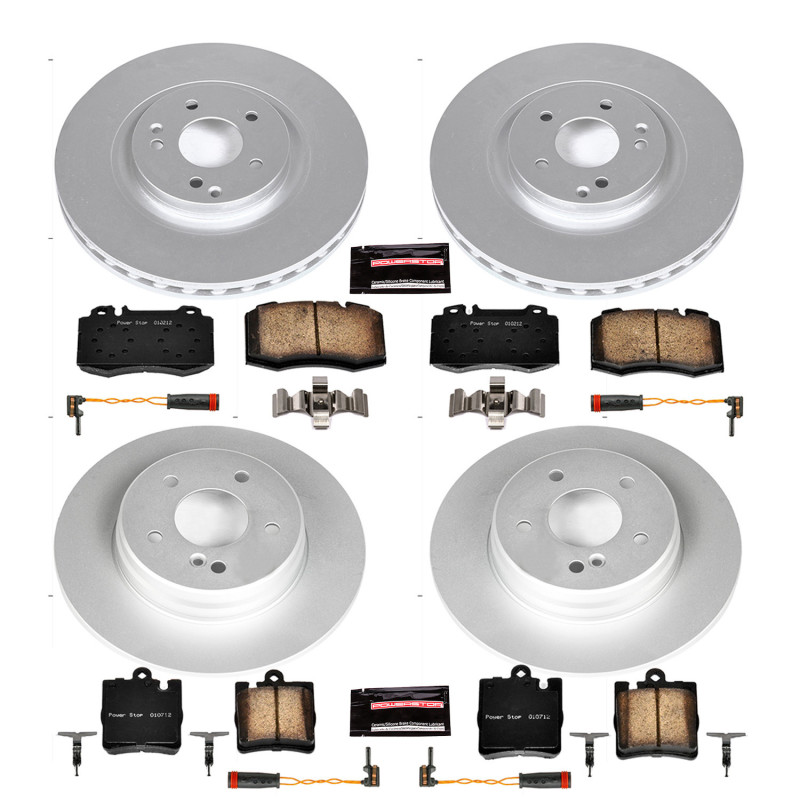 Mercedes-Benz C230 Brake Kit - Front + Rear - PowerStop - Z23 Evolution Coated Rotors + Carbon-Fiber Ceramic Pads - 2004 Mercedes-Benz C230 Brake Kit - Front + Rear - PowerStop - Z23 Evolution Coated Rotors + Carbon-Fiber Ceramic Pads - 2004