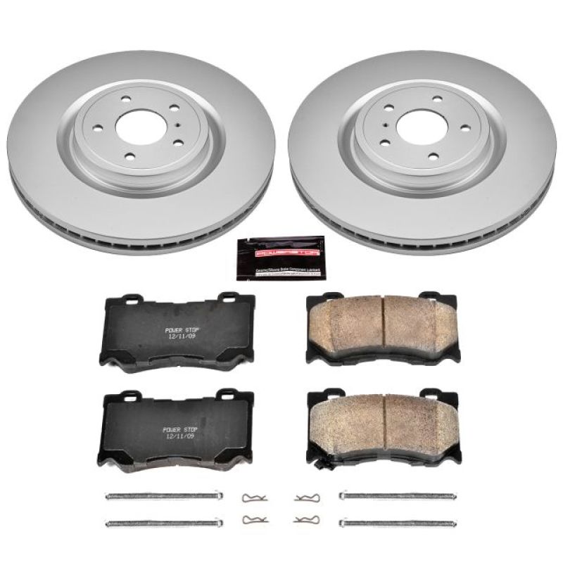 Infiniti M35 Brake Kit - Front - PowerStop - Geomet Coated Rotors + Z17 Low-Dust Ceramic Pads - 2013 Infiniti M35 Brake Kit - Front - PowerStop - Geomet Coated Rotors + Z17 Low-Dust Ceramic Pads - 2013