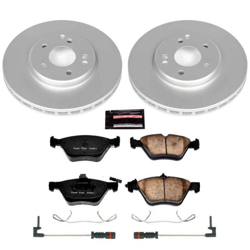 Mercedes-Benz E Class Brake Kit - Front - PowerStop - Geomet Coated Rotors + Carbon-Fiber Ceramic Pads - `96-`03 Mercedes-Benz E Class Brake Kit - Front - PowerStop - Geomet Coated Rotors + Carbon-Fiber Ceramic Pads - `96-`03