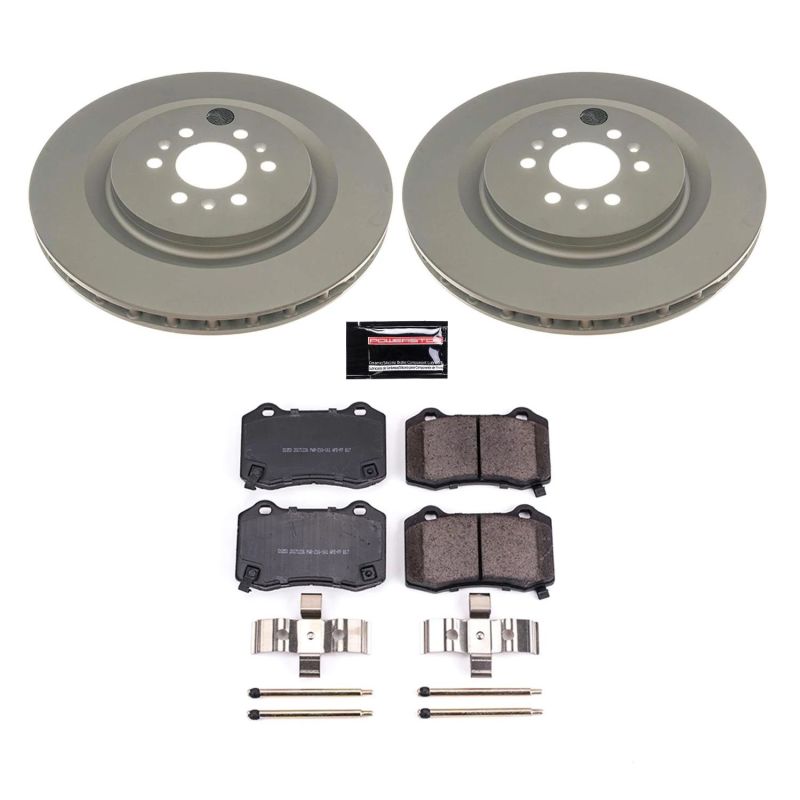 Cadillac CTS Brake Kit - Rear - PowerStop - Z17 Evolution Geomet Coated Rotors + Z17 Low-Dust Ceramic Pads - `04-`07