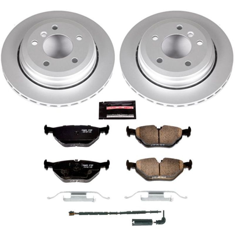BMW 3 Series Brake Kit - Rear - PowerStop - Genuine Geomet Coated Rotors + Carbon-Fiber Ceramic Pads - `01-`05