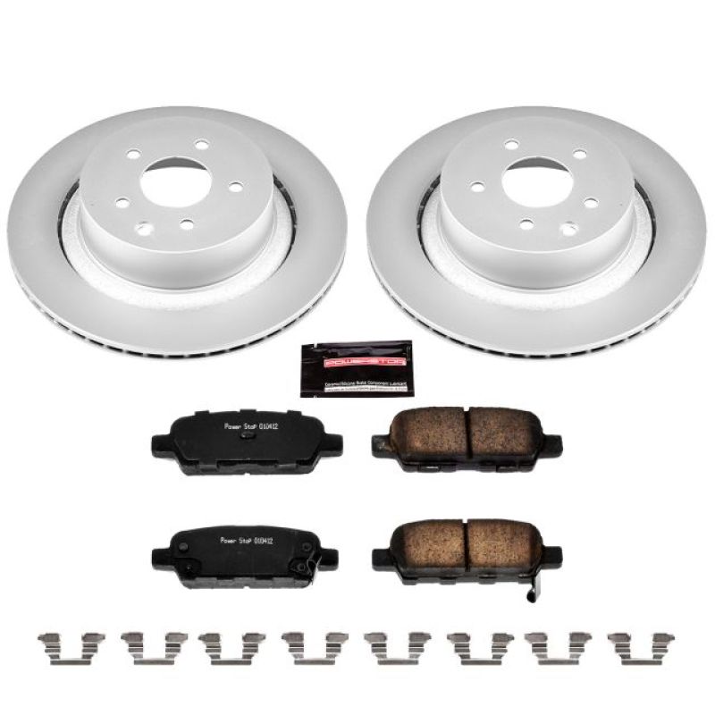 Infiniti G35 Brake Kit - Rear - PowerStop - Geomet Coated Rotors + Low-Dust Ceramic Pads - `07-`08