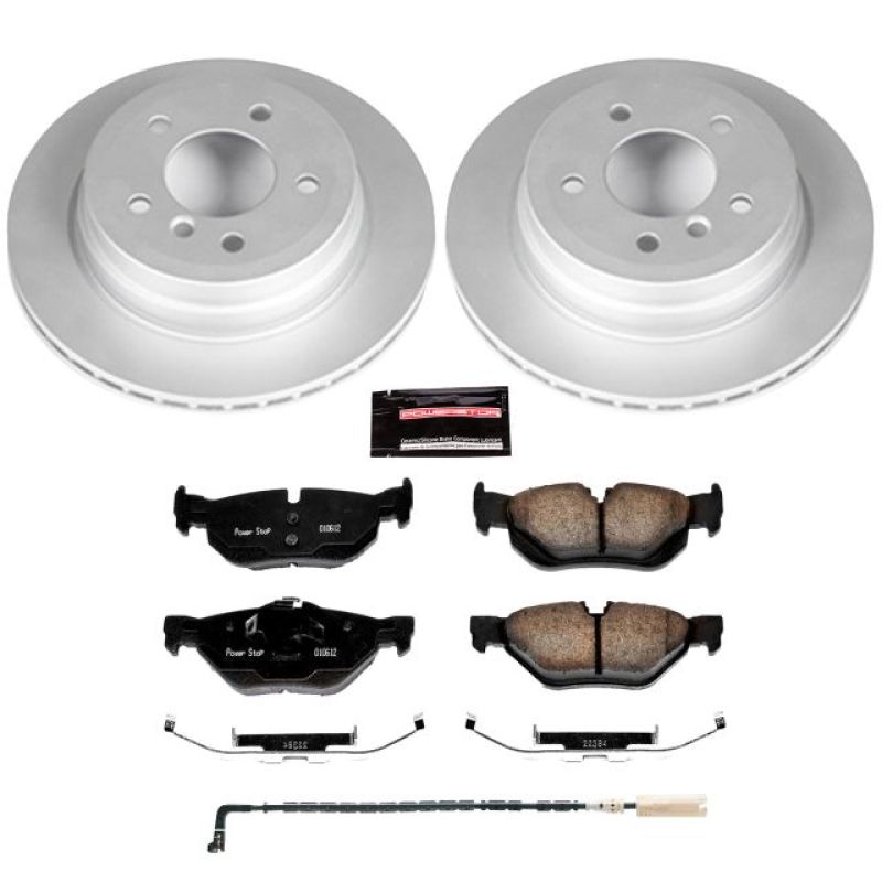 BMW 3 Series Brake Kit - Rear - PowerStop - Geomet Coated Rotors + Z23 Carbon-Fiber Ceramic Pads - `07-`10