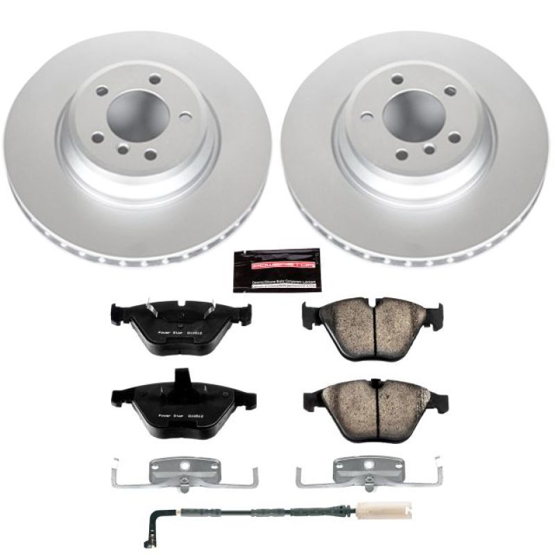 BMW 3 Series Brake Kit - Front - PowerStop - Genuine Geomet Coated Rotors + Carbon-Fiber Ceramic Pads - 2009