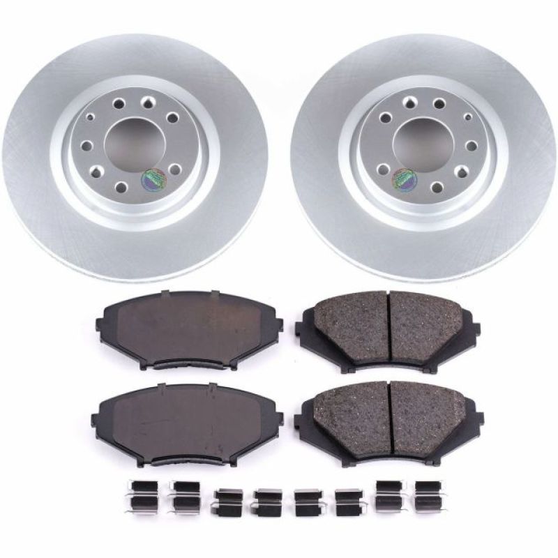 Mazda RX-8 Brake Kit - Front - PowerStop - Z17 Evolution Geomet Coated Rotors + Z17 Low-Dust Ceramic Pads - `04-`11