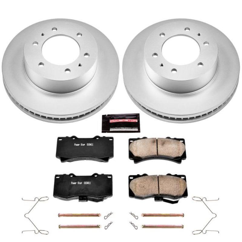 Hummer H3 Brake Kit - Front - PowerStop - Geomet Coated Rotors + Z17 Low-Dust Ceramic Pads - `06-`10