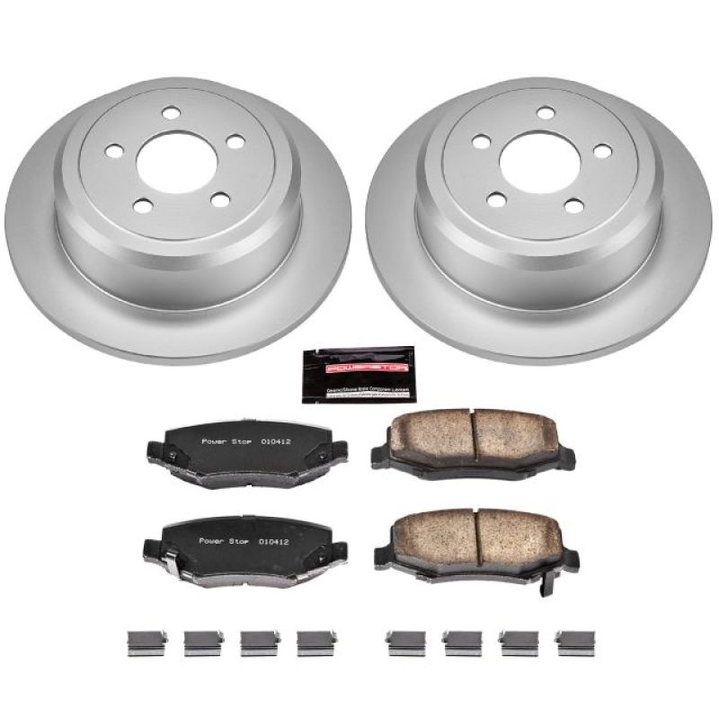 Dodge Nitro Brake Kit - Rear - PowerStop - Genuine Geomet Coated Rotors + Z17 Low-Dust Ceramic Pads - `07-`11