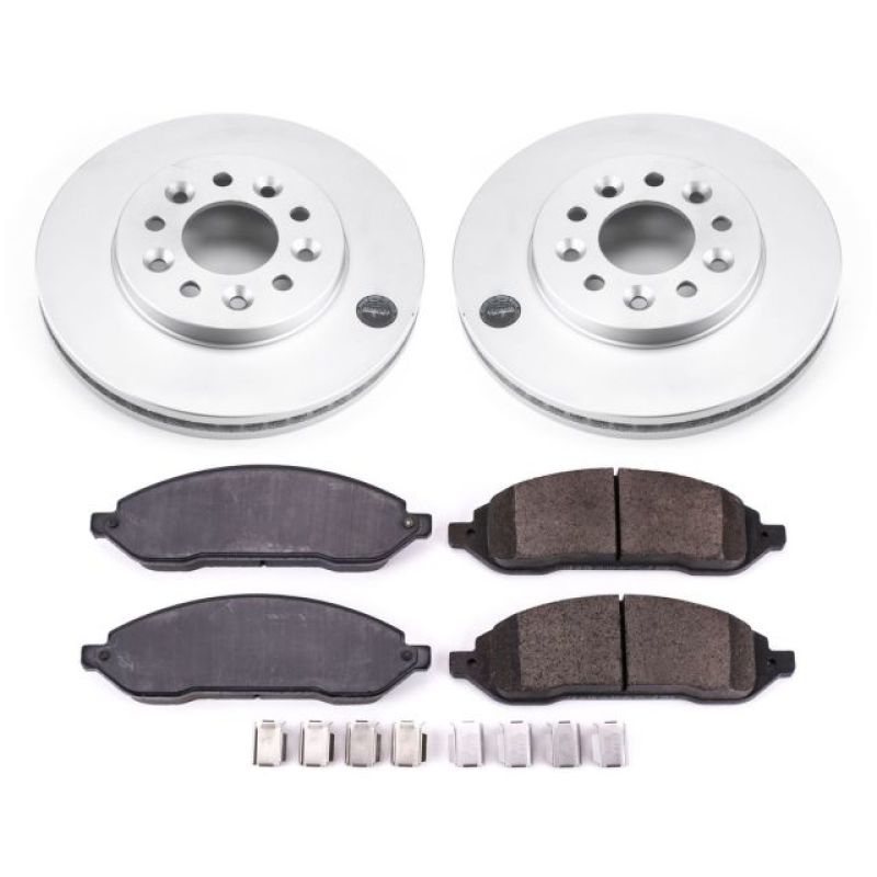 Ford Freestar Brake Kit - Front - PowerStop - Z17 Evolution Geomet Coated Rotors + Low-Dust Ceramic Pads - `04-`07