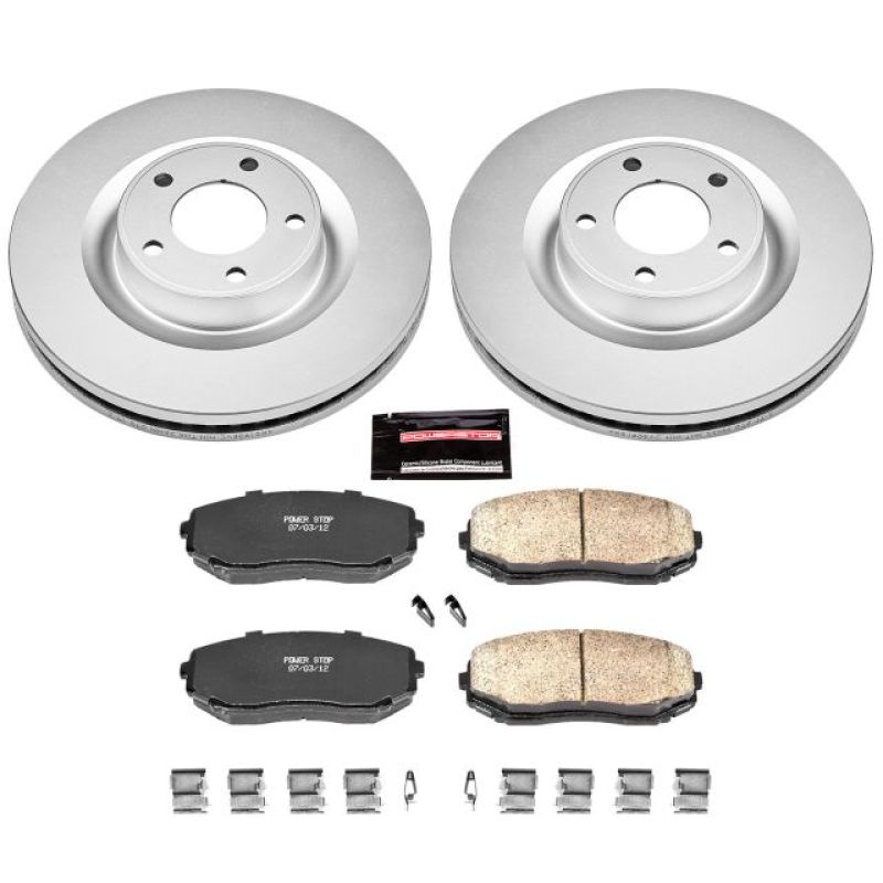Ford Edge Brake Kit - Front - PowerStop - Z17 Evolution Geomet Coated Rotors + Low-Dust Ceramic Pads - `07-`15