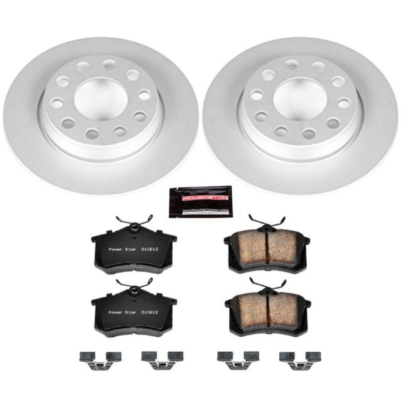 Audi A4 Brake Kit - Rear - PowerStop - Z23 Evolution Geomet Coated Rotors + Carbon-Fiber Ceramic Pads - `02-`05