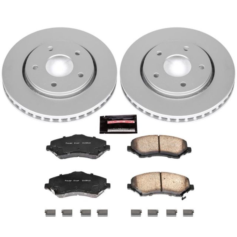 Chrysler Town & Country Brake Kit - Front - PowerStop - Geomet Coated Rotors + Z17 Low-Dust Ceramic Pads - `08-`16